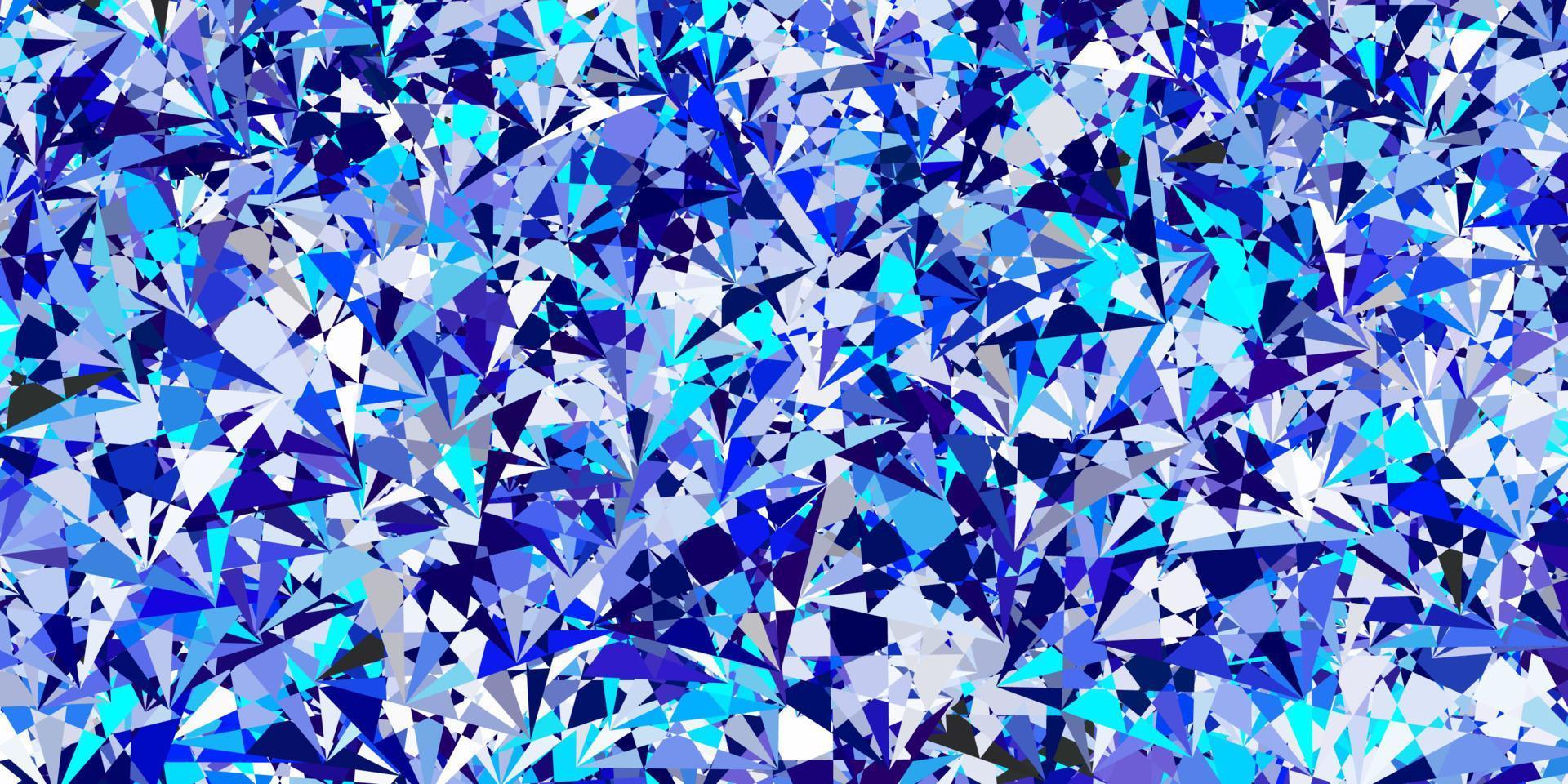 textura de vector azul claro con triángulos al azar.