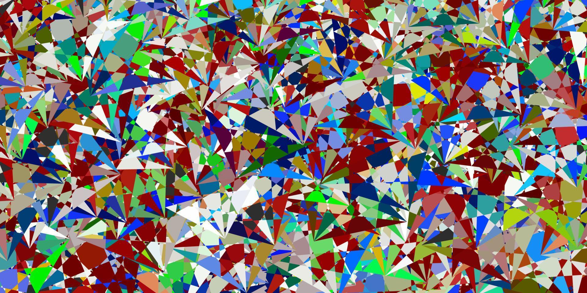 Telón de fondo de vector multicolor claro con triángulos, líneas.