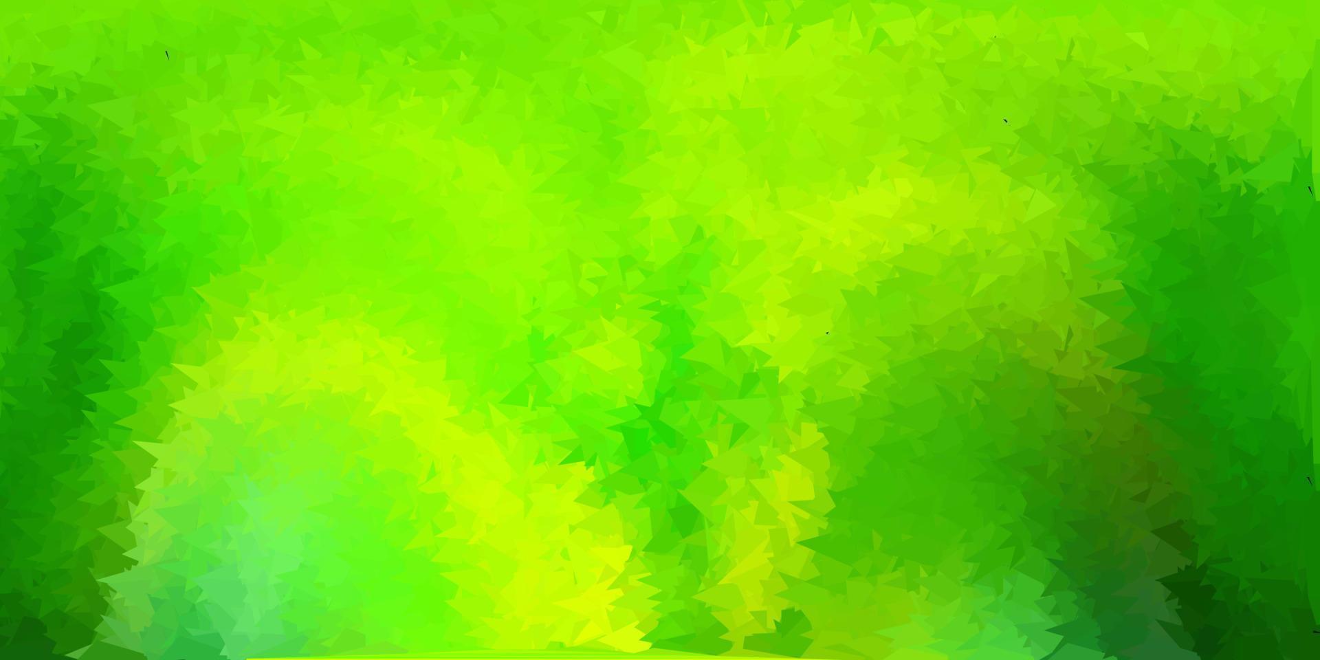 Fondo de triángulo abstracto de vector verde claro, amarillo.