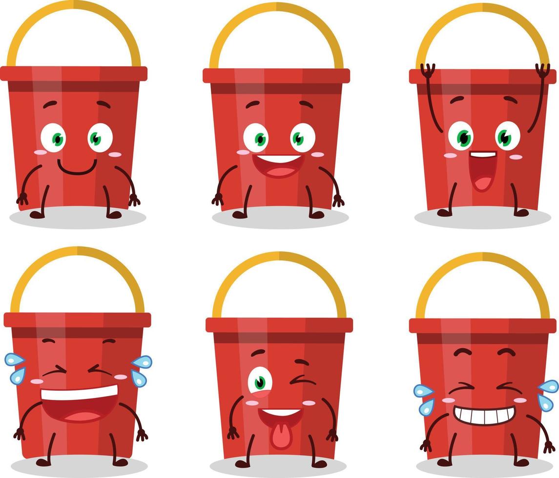 Cartoon character of sand bucket with smile expression vector