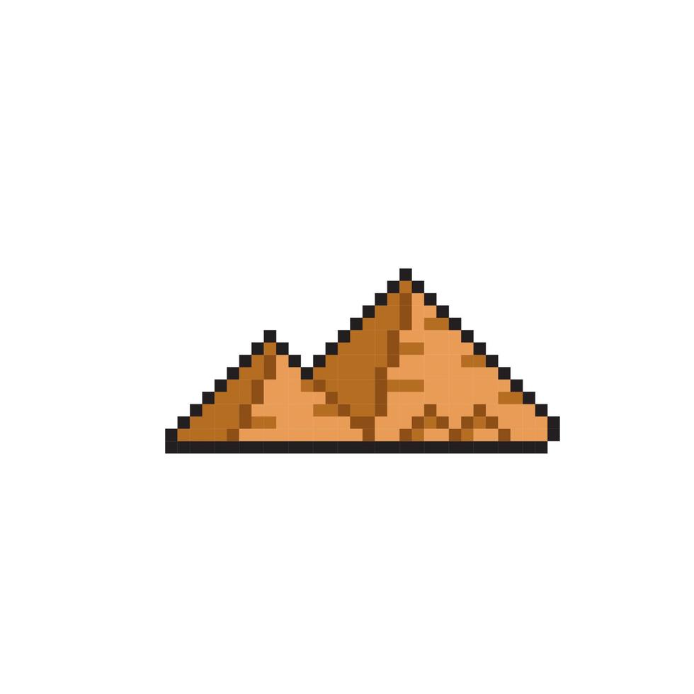 pyramid building in pixel art style vector