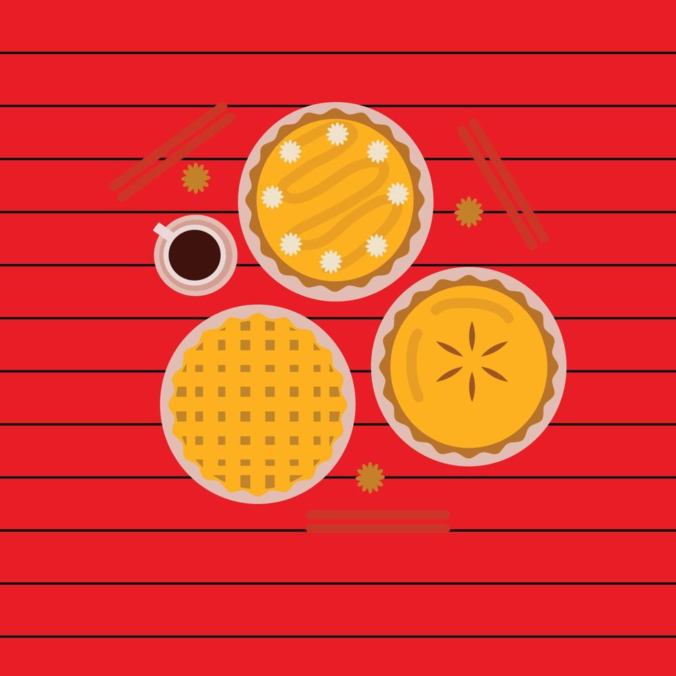 Chinese desserts set vector