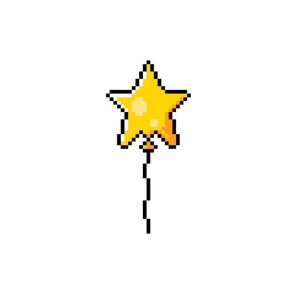 star balloon in pixel art style vector