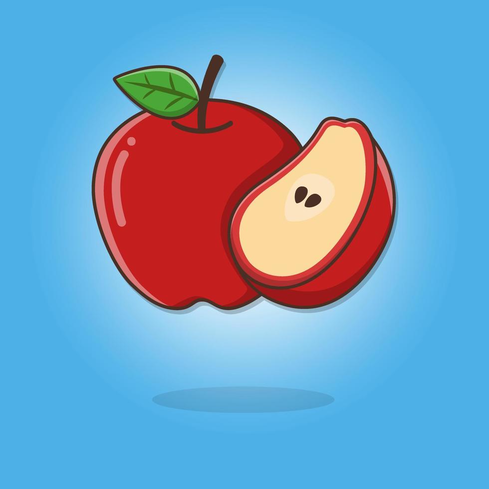 Apple Fruit Juicy Fresh Icon vector