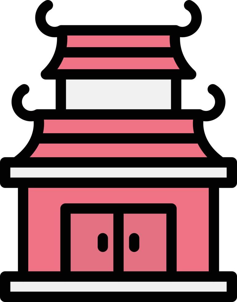 Ilustración de diseño de icono de vector de templo chino