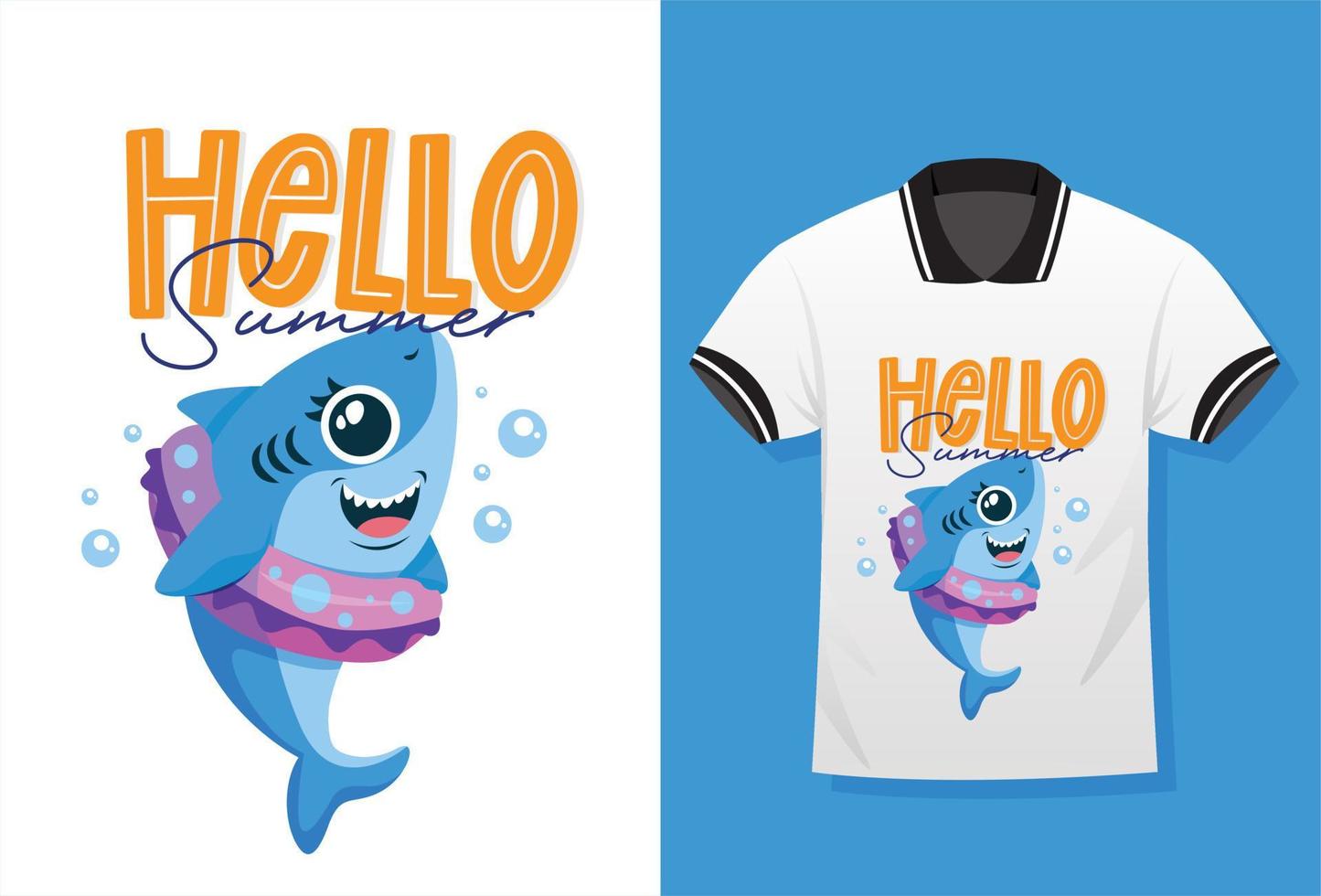 shark sute design for t shirt vector