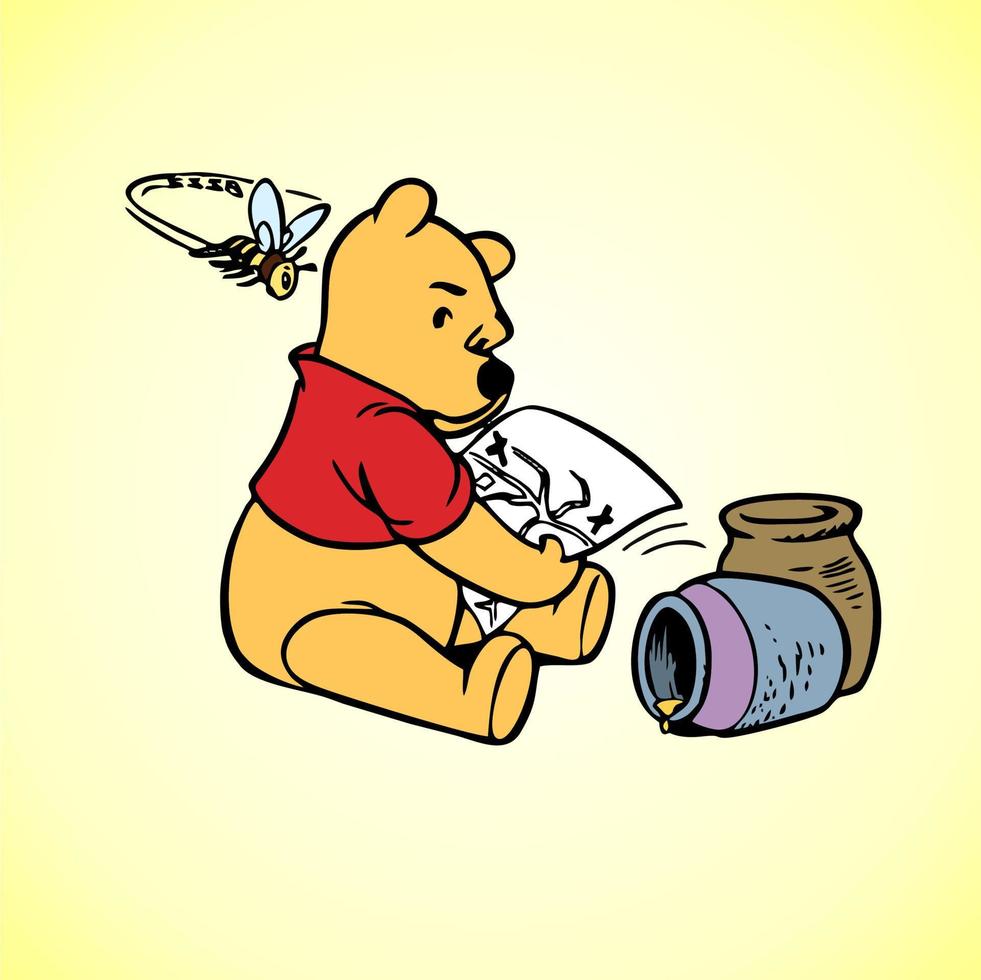 Winnie the pooh cutteness vector