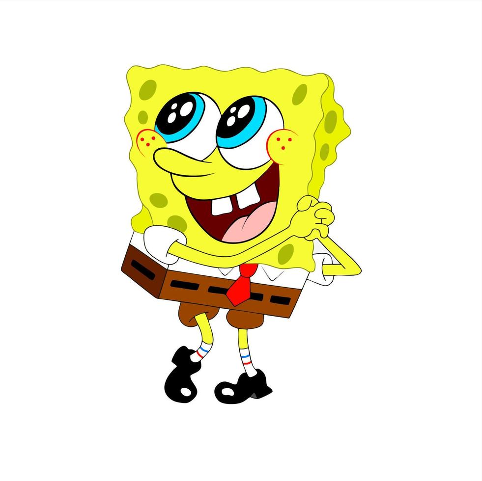 spongebob squarepants cuteness and poses vector