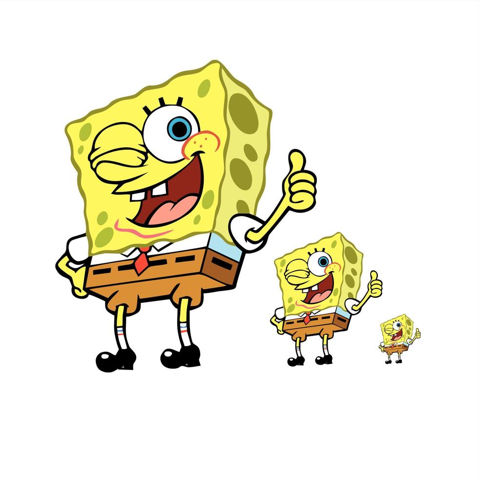 spongebob squarepants cuteness and poses vector
