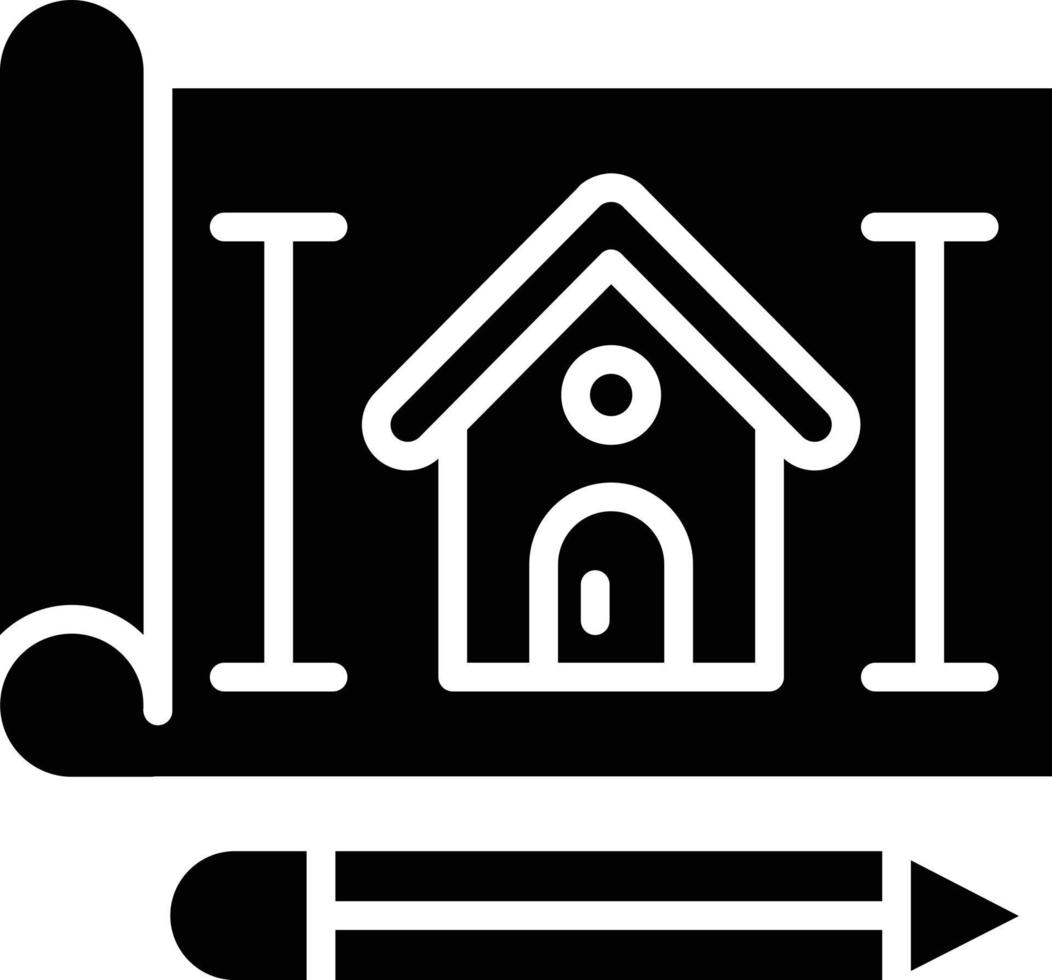 ilustración de diseño de icono de vector de plan de casa