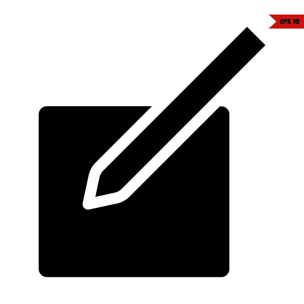 pen with frame glyph icon vector