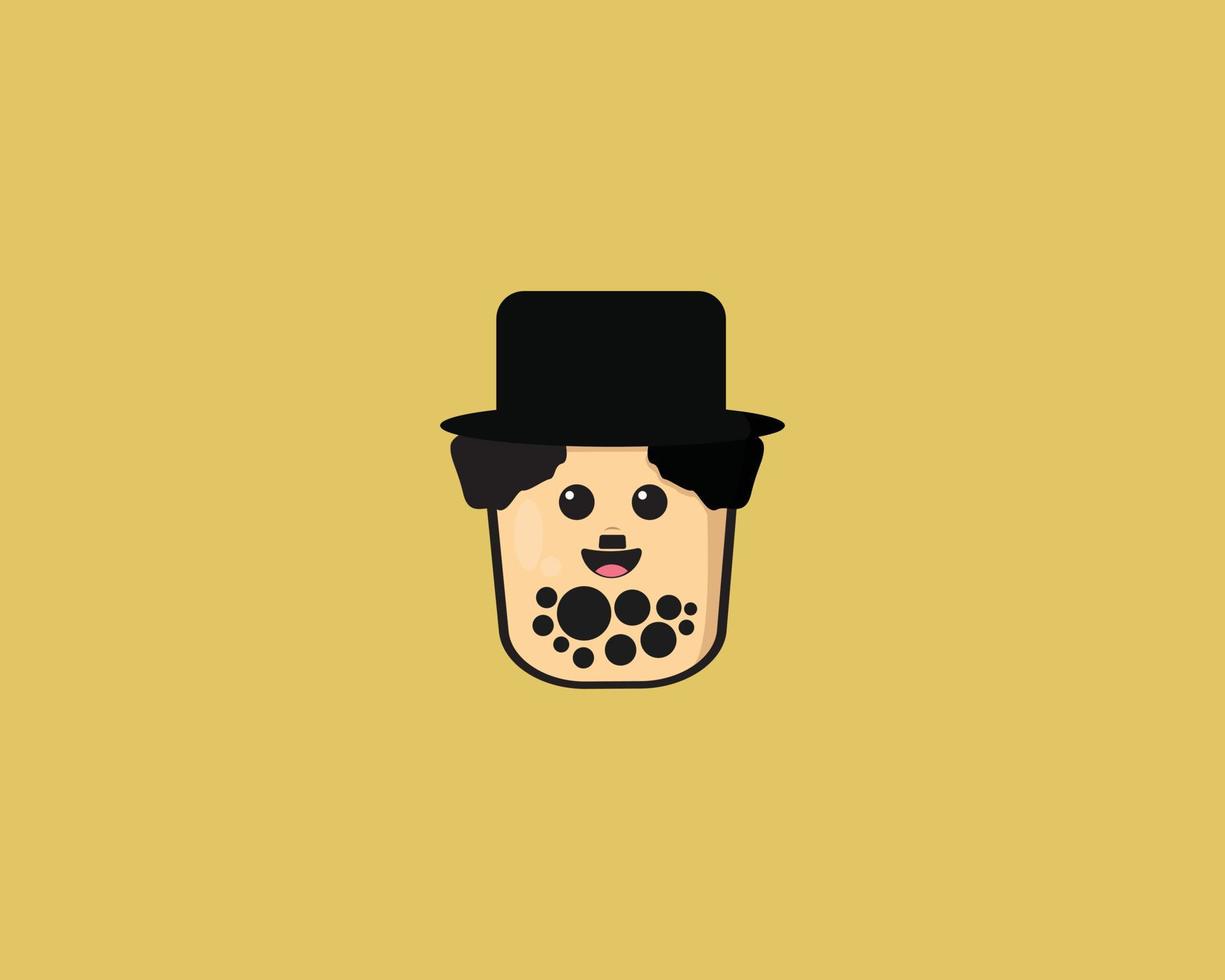 boba linda charlie chaplin vector icono diseño