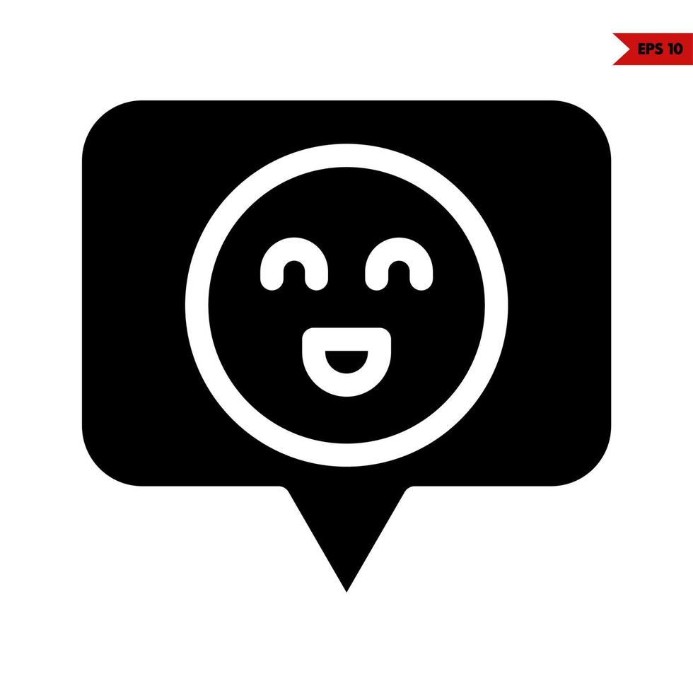 emoticon in speech bubble glyph icon vector