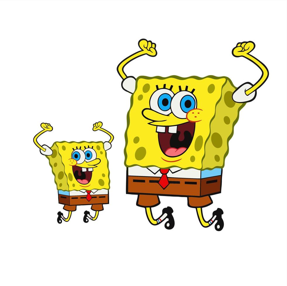 spongebob squarepants cuteness and poses vector