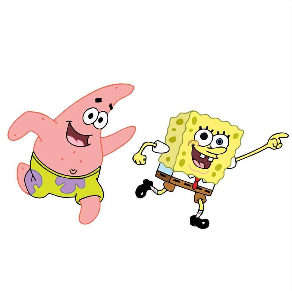 spongebob squarepants cuteness and poses vector