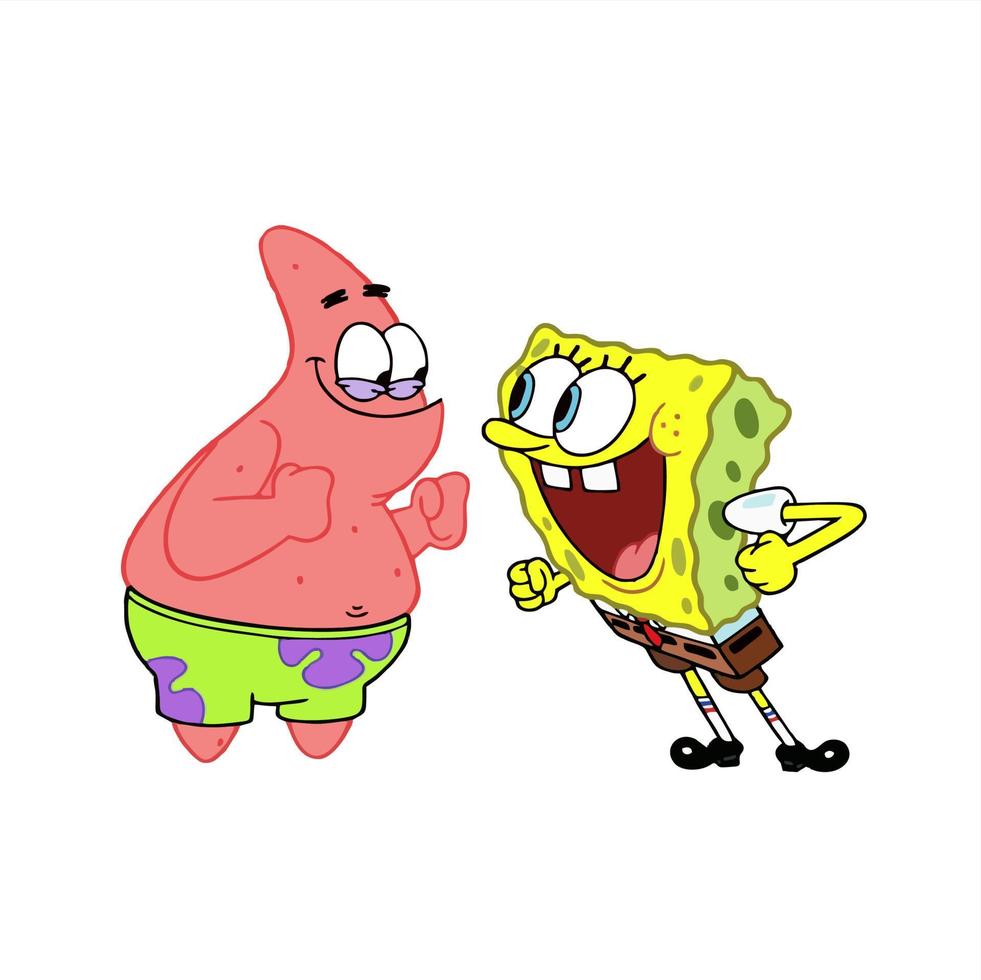 spongebob squarepants cuteness and poses vector