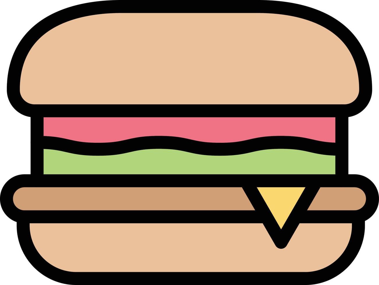 ilustración de diseño de icono de vector de hamburguesa