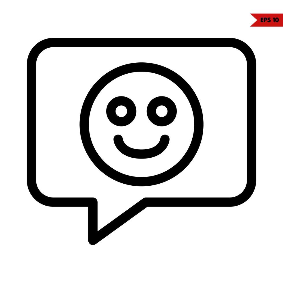 emoticon in speech bubble line icon vector