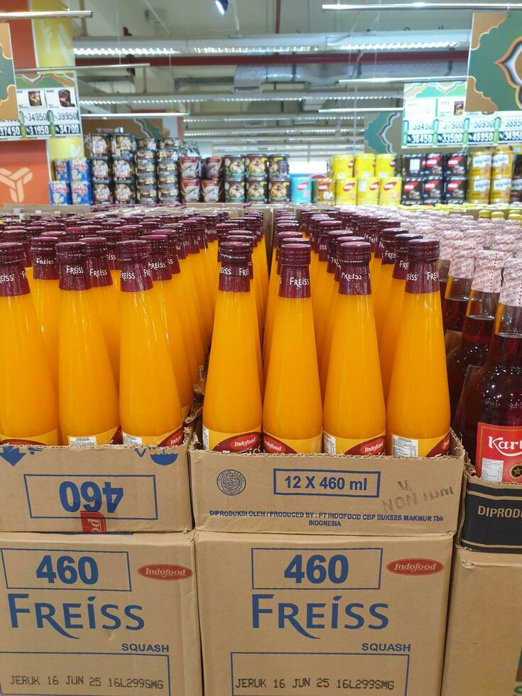 Tegal, March, 2023.Fruit-flavored syrup at the mall in preparation for the month of Ramadan. photo