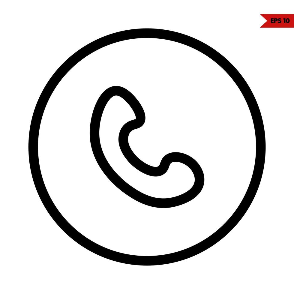 cell phone in button line icon vector