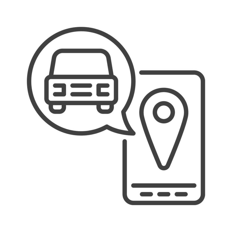 Car Sharing Smartphone App vector concept linear icon