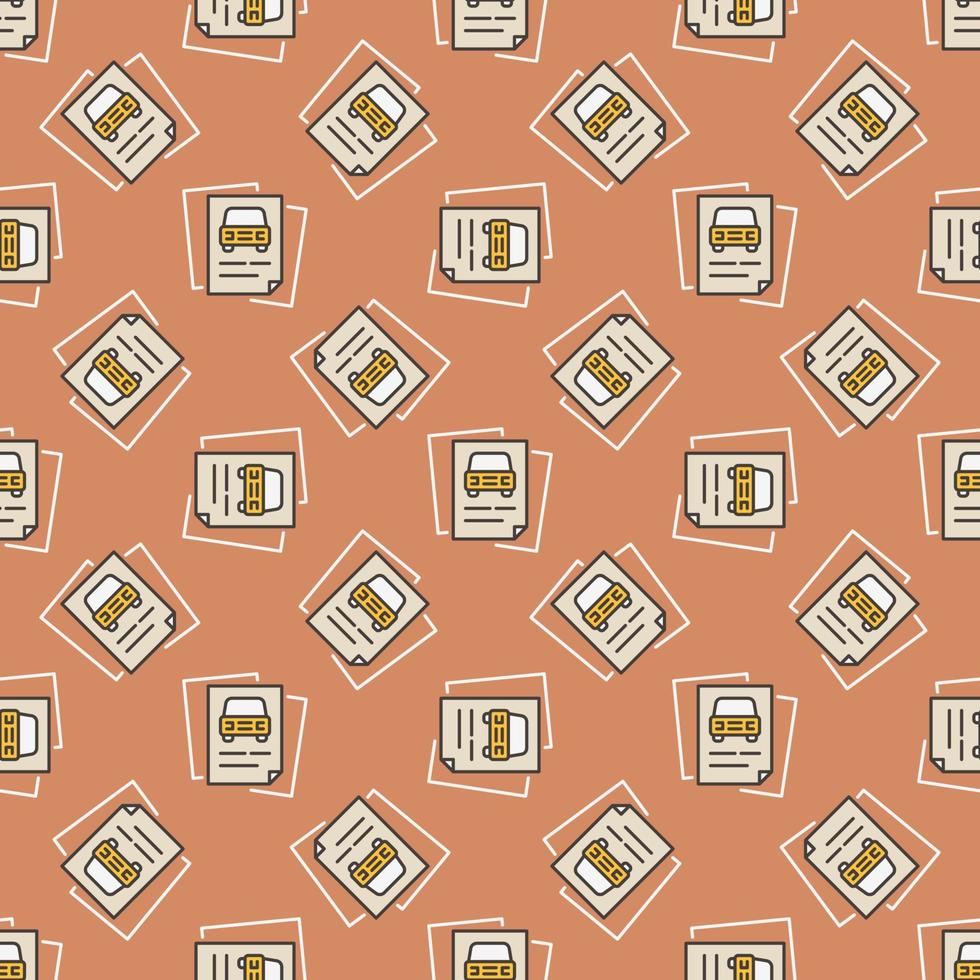 Car Sharing Documents vector colored seamless pattern