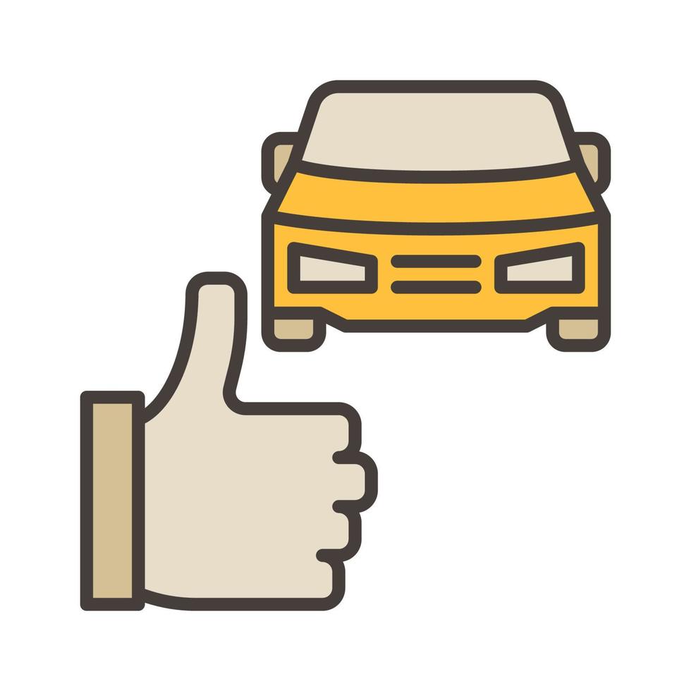 Car and Thumbs Up vector Carsharing concept colored icon