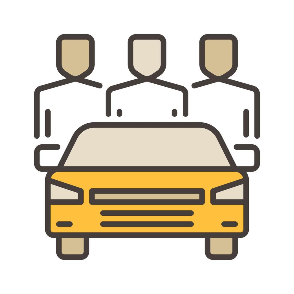 Car and People vector Carsharing concept colored icon