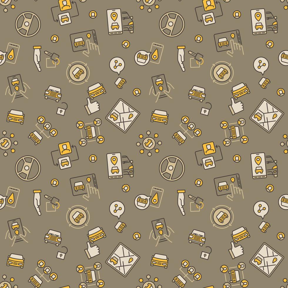 Car Sharing vector Carsharing concept colored Seamless Pattern