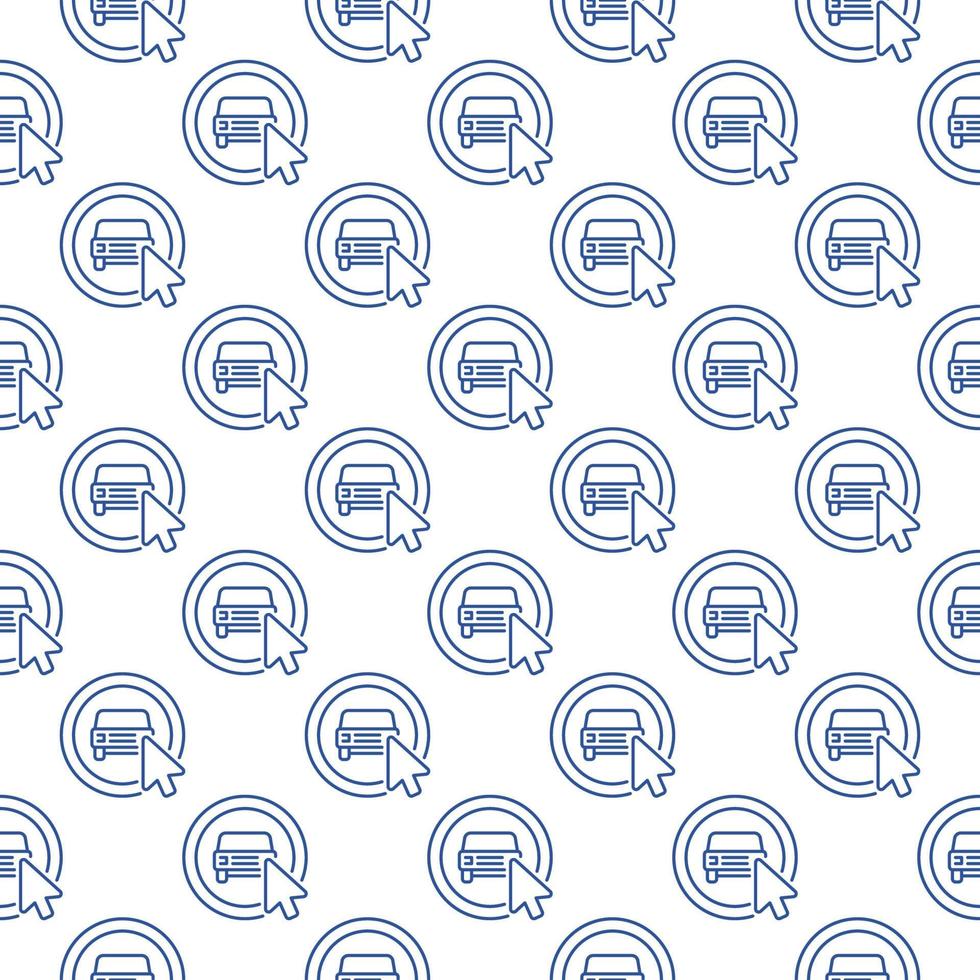 Click on Carsharing App Button vector line seamless pattern