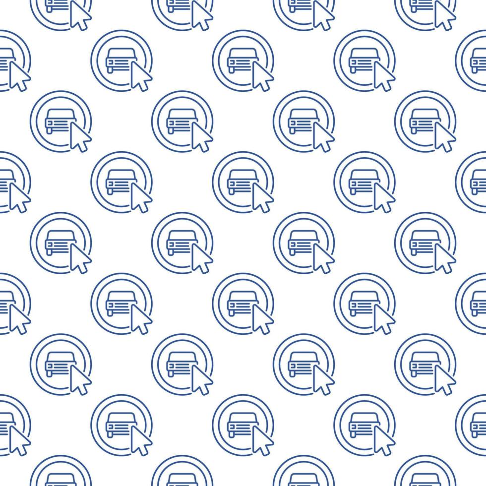 Click on Carsharing App Button vector line seamless pattern