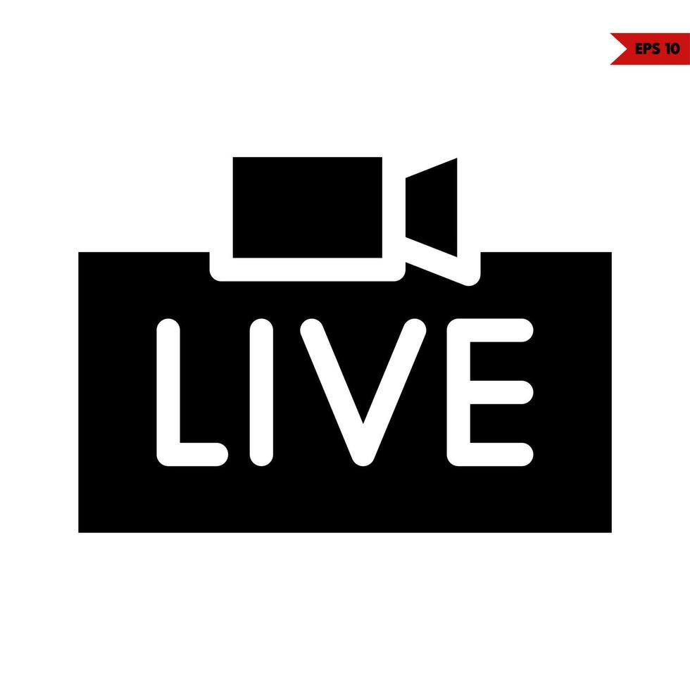 live in frame with camera video glyph icon vector