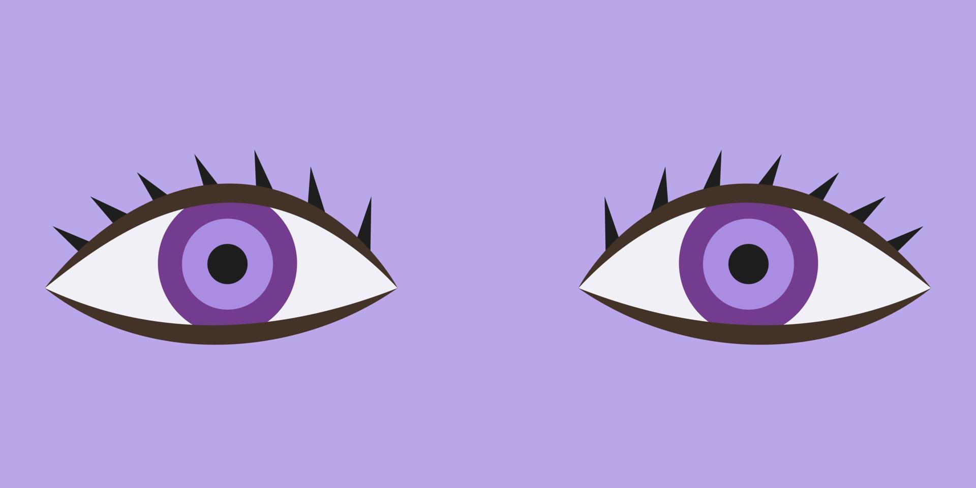 Purple eyes in cartoon style. vector