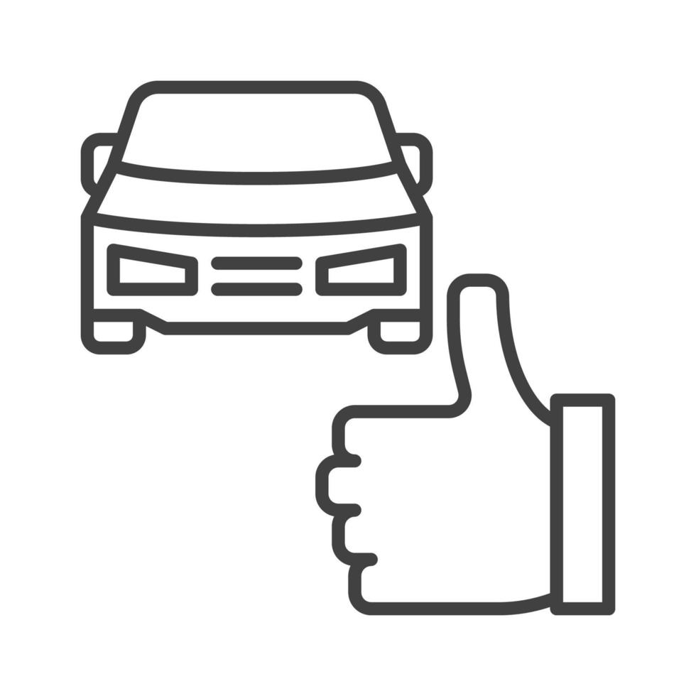 Thumbs Up with Car vector Car Sharing concept thin line icon