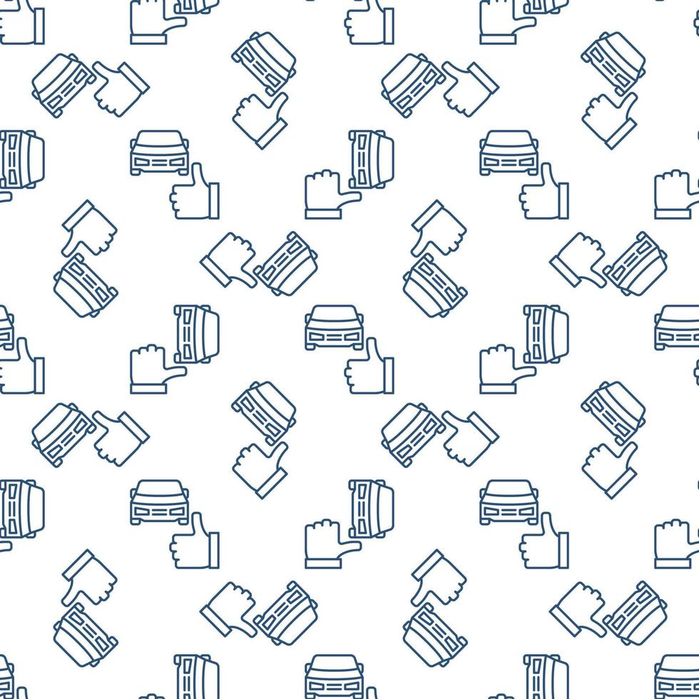 Thumbs Up with Car vector Car Sharing concept line seamless pattern