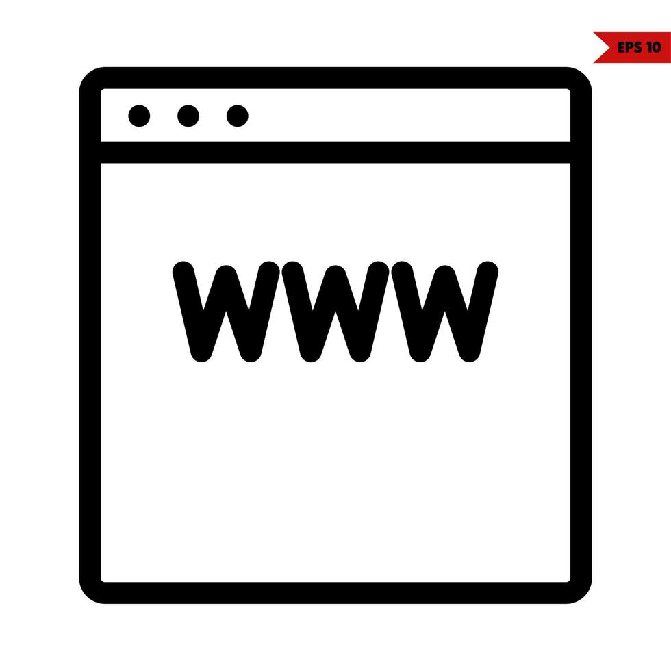 website in monitor line icon vector