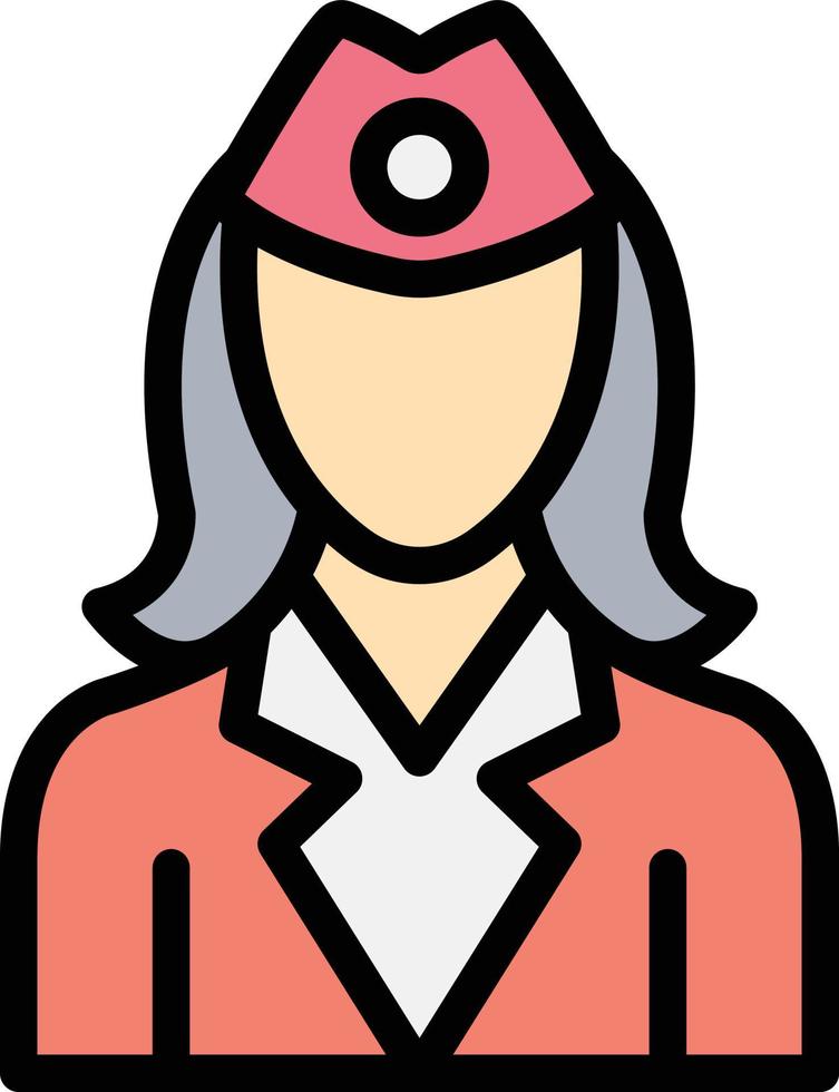 Flight attendant Vector Icon Design Illustration