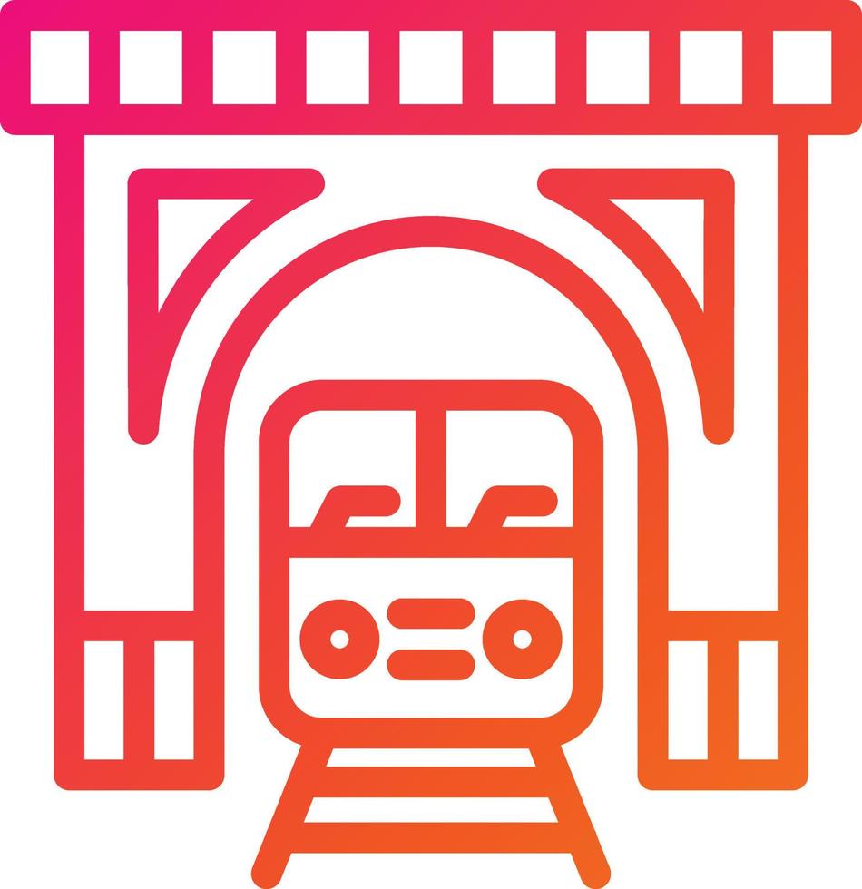 ilustración de diseño de icono de vector de túnel de tren