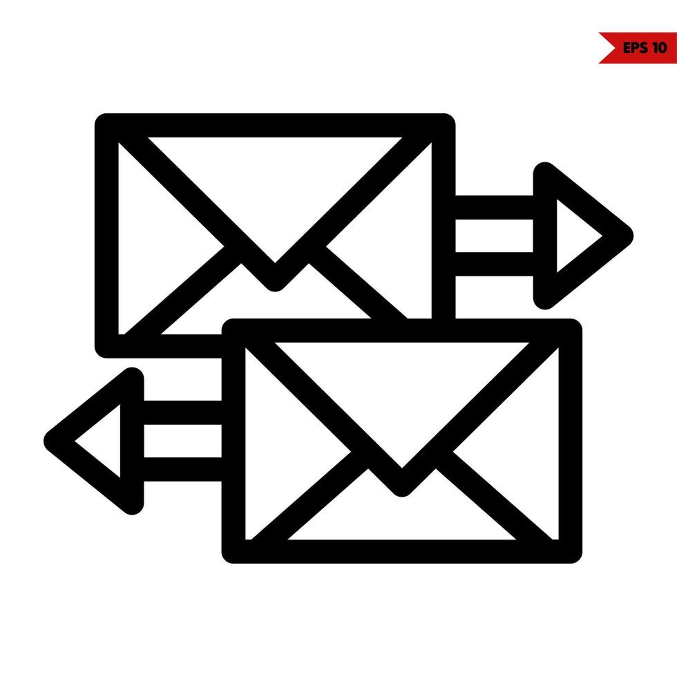 mail and arrow line icon vector