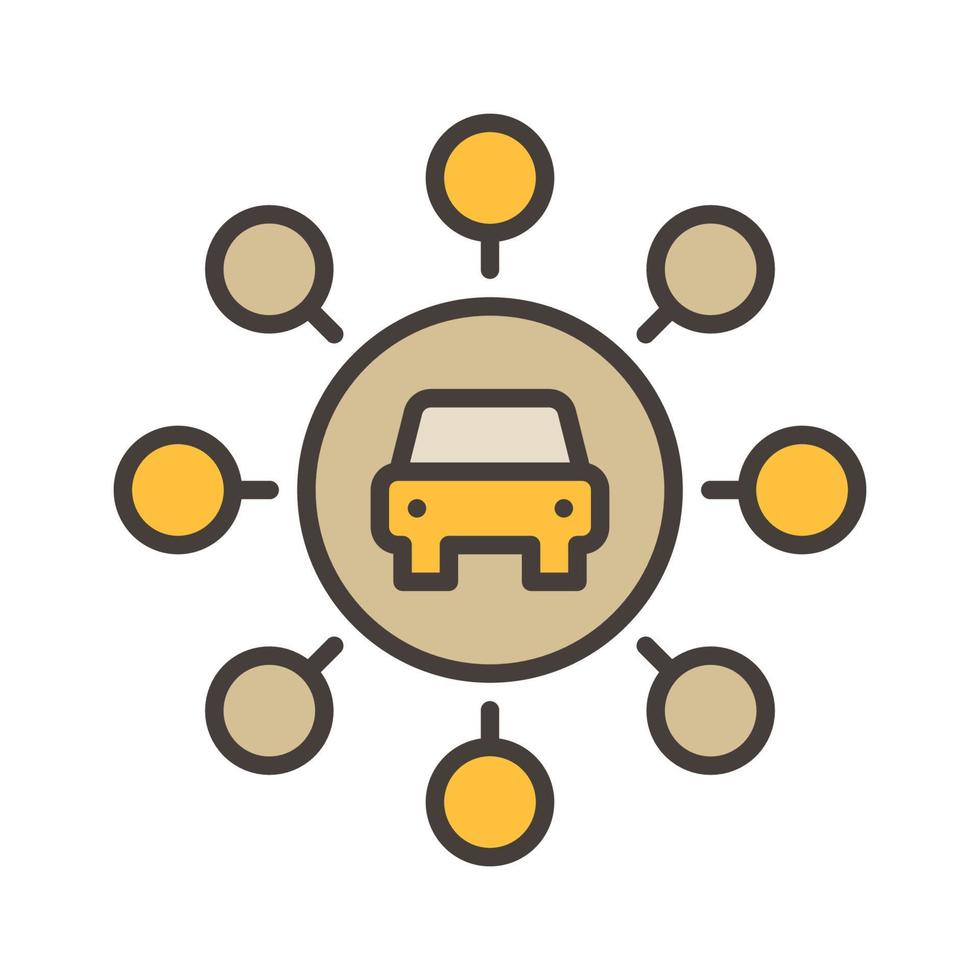 Car Sharing vector round concept colored icon or sign