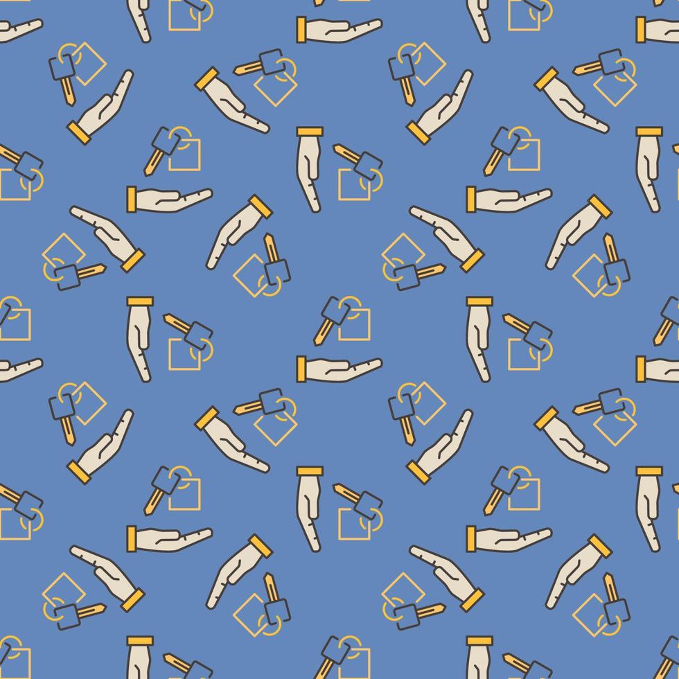 Hand and Car Key vector Car Sharing concept creative seamless pattern