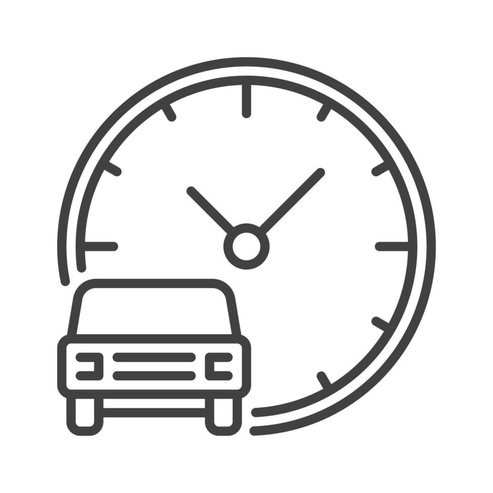 auto compartido hora vector alquilar por hora concepto línea icono