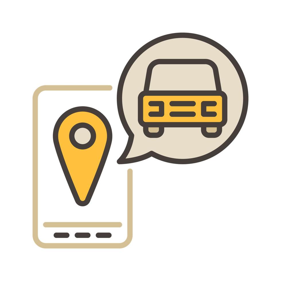 Smartphone with Carsharing App vector concept colored icon