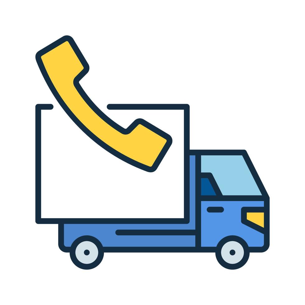Delivery Truck and Phone vector concept colored icon