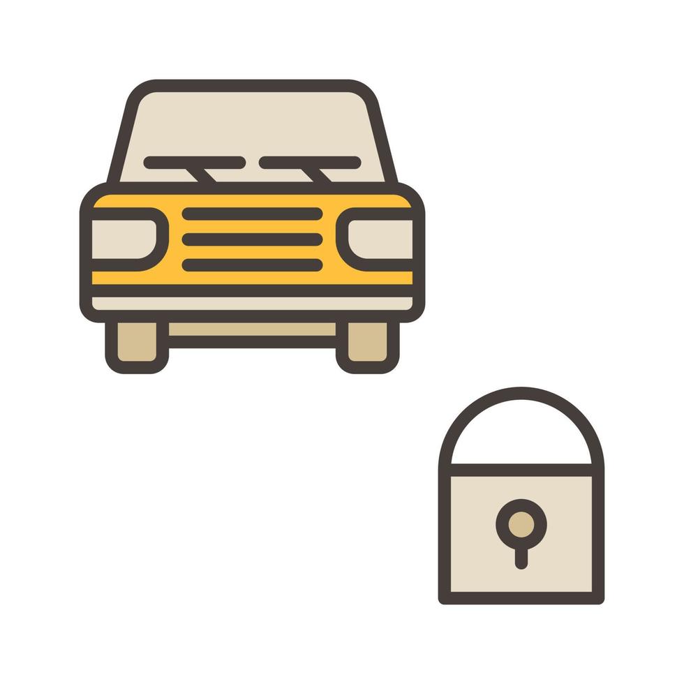 Closed Car vector lock concept colored icon or sign