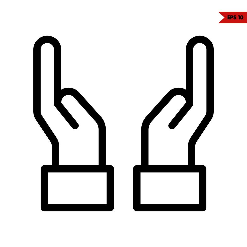 hand line icon vector