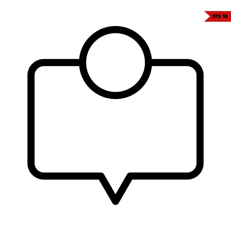 speech bubble with button line icon vector