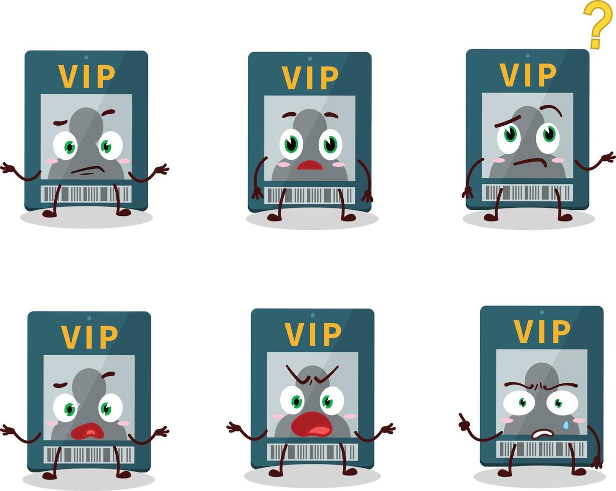Cartoon character of vip card with what expression vector