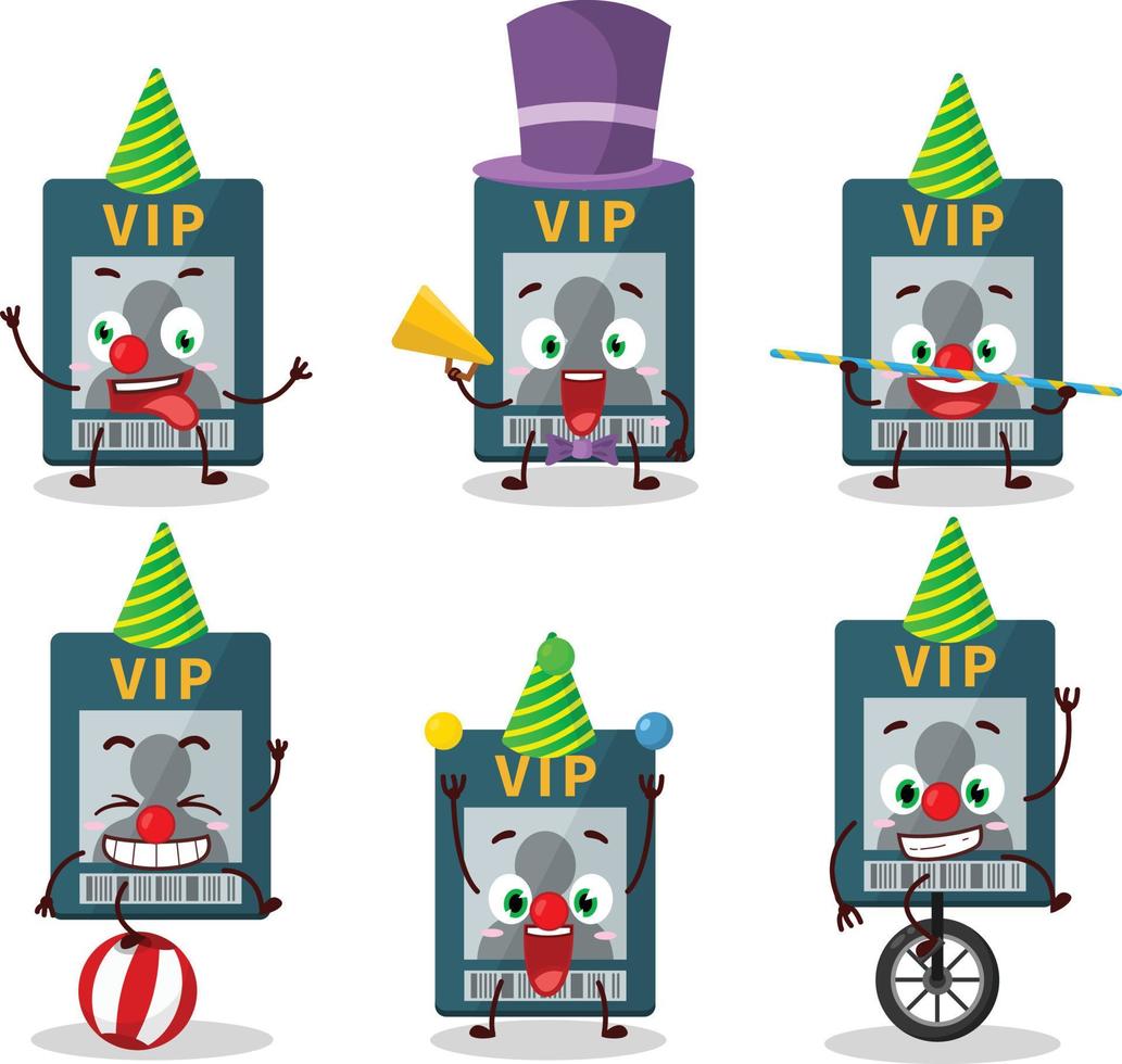Cartoon character of vip card with various circus shows vector