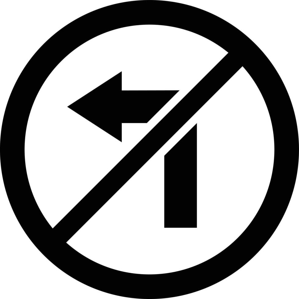 No turn left Vector Icon Design Illustration